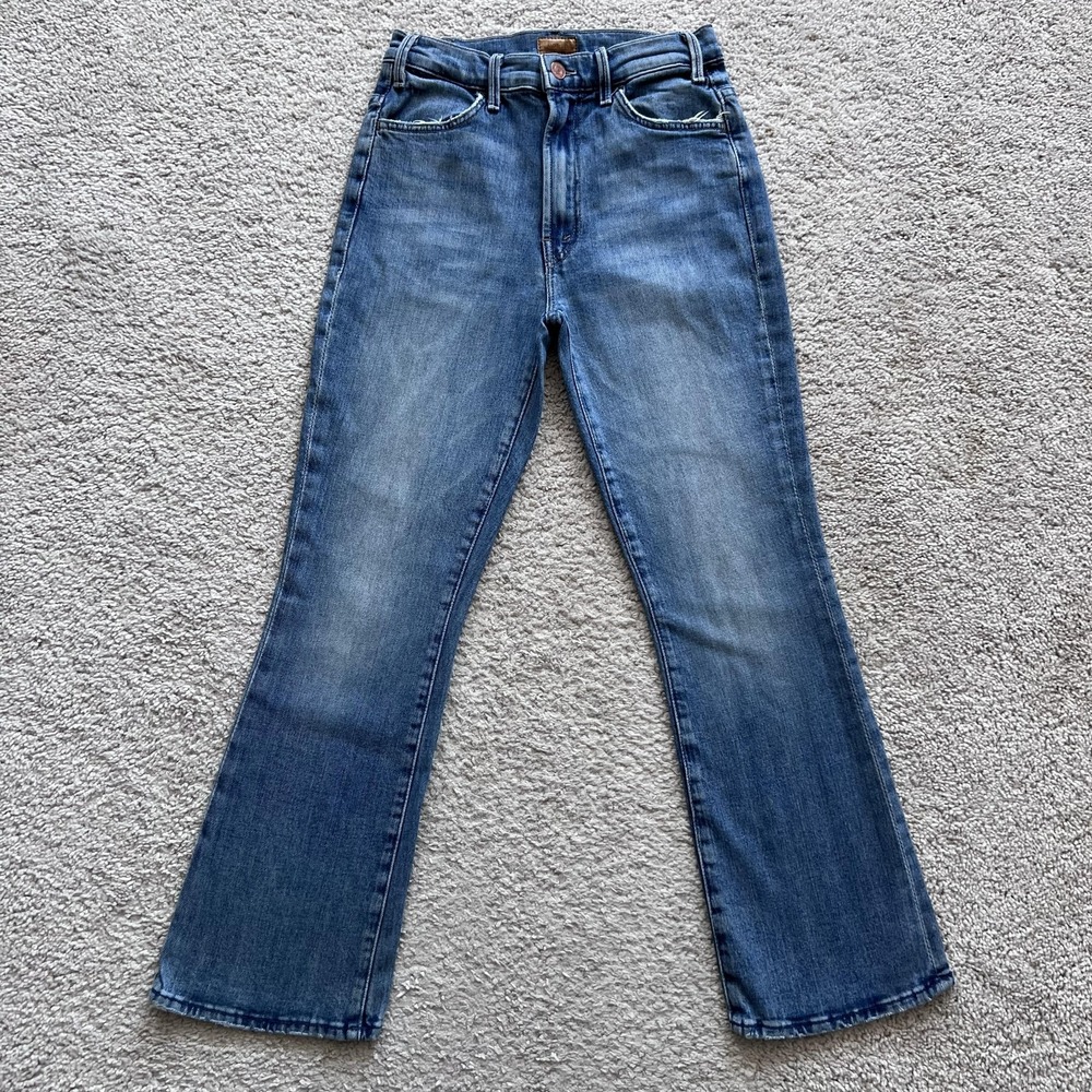 Mother The Hustler Ankle Scenic Route Jeans Womens 25 Blue High Rise Bootcut